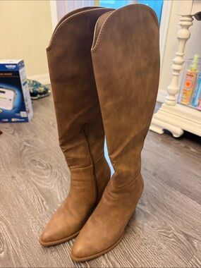 SHEIN Tall Over-the-Knee Pointed Toe Boots in Brown